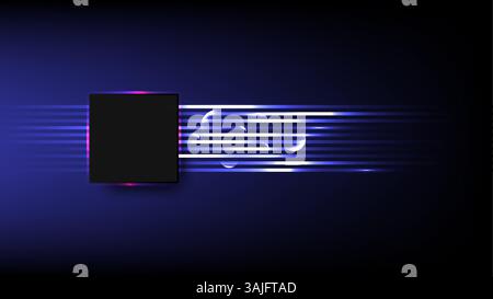 Futuristic Technology Digital microchip, Central Computer Processors CPU concept, vector illustration Stock Vector