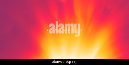 Explosion. Solar or stellar radiation. Background with blur effect. Vector illustration for banner, flyer, brochure, booklet, presentation or website. Stock Vector