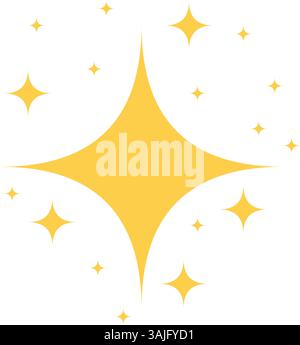 Golden Sparkle Stars Icon – Shining Glitter Effect Vector Illustration Stock Vector