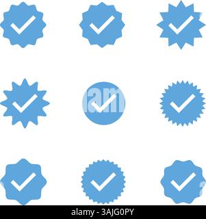 Vector illustration of social media verified account badge icon Stock Vector