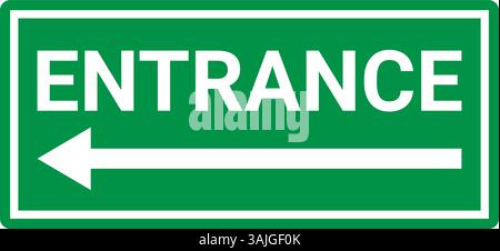 Minimalist Entrance Arrow Sign Board Vector Illustration Stock Vector