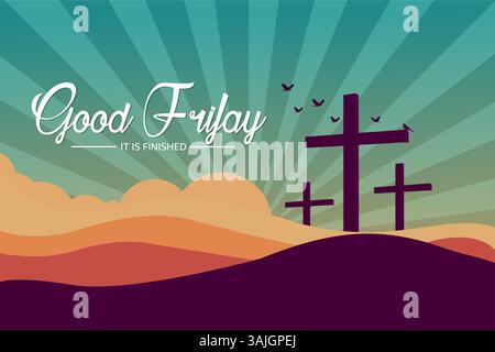 Good Friday it is finished. Stock Vector