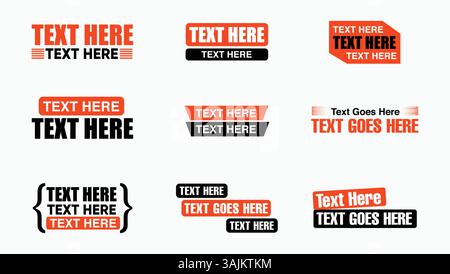 Set of Typography based typography designs Stock Vector