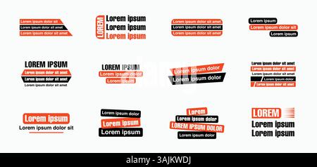 Set of Typography based typography designs Stock Vector
