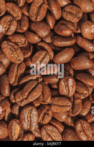 Freshly Roasted Coffee Beans in Sharp Detail Stock Photo