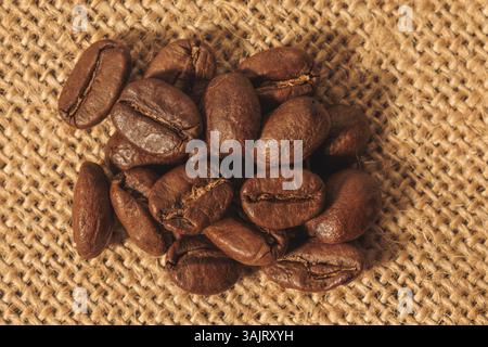 Freshly Roasted Coffee Beans in Sharp Detail Stock Photo