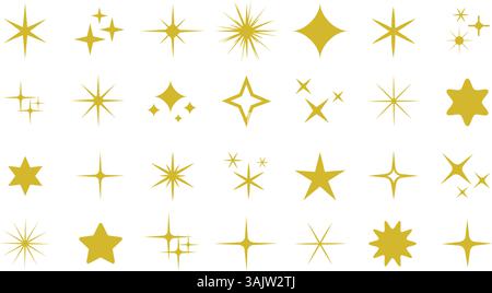 Sparkle icon set stock illustration Stock Vector