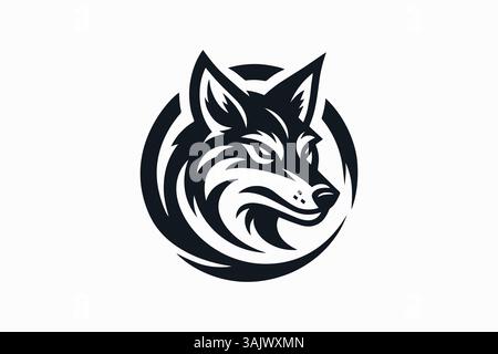 Coyote Head Wolf Face Logo Animal Wildlife Predator in Nature Brand Identity Edgy Badge Stock Vector