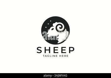 Elegant Modern Sheep Logo Design for Wool and Livestock Brands Stock Vector