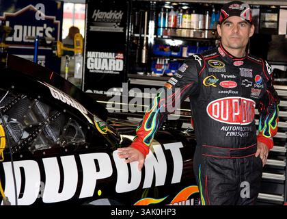 Jeff Gordon (24), driver of the DuPont Chevrolet, crashes