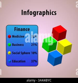 Vector infographic or web design template Stock Vector