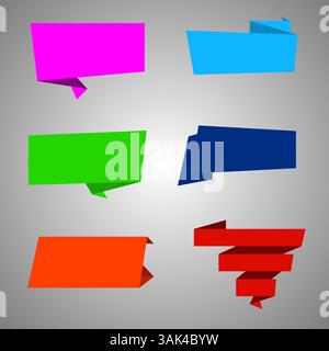 Collection of flat speech bubble labels isolated on white with space for your text Stock Vector
