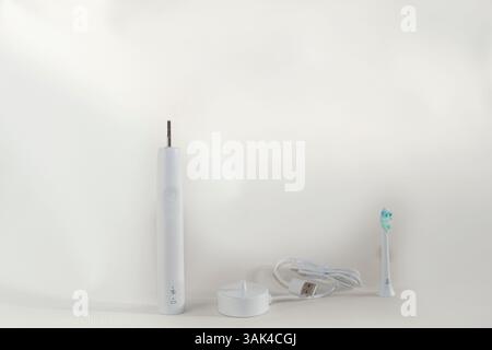 Electric sonic toothbrush isolated on white background Stock Photo