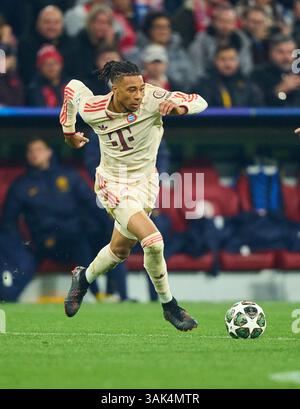 Michael Olise of FC Bayern Muenchen celebrates his/her 0-3 goal, happy