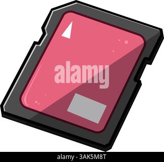 capacity sd card cartoon vector illustration Stock Vector