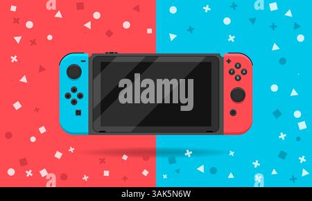 Joystick with many button art illustration Stock Vector