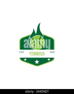 Emblem tennis logo, Tennis club logo design, Tennis sport badge template Stock Vector