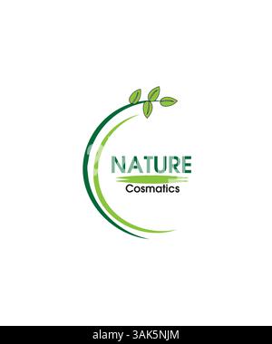 nature cosmetic logo, emblem nature leaf logo Stock Vector