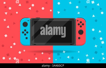 Joystick with many button art illustration Stock Vector