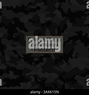 Black camouflage seamless pattern vector Stock Vector