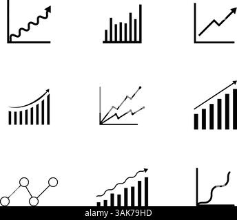 Increase line vector icons and signs. Accelerate, Amplify, Expand ...