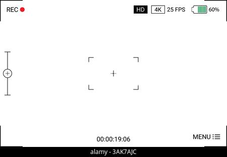 Transparent Camera view Recording Design Stock Vector