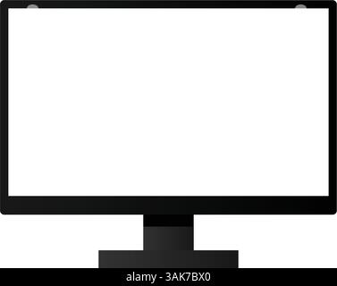 Desktop Computer Blank Screen Mockup Template. Modern PC Device with Empty Display for Advertising Stock Vector