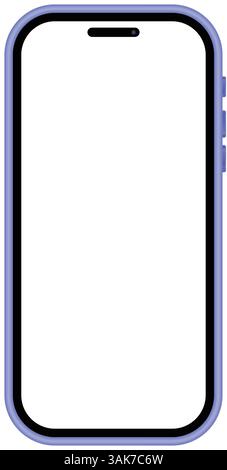 Minimalist Smartphone Vector Mockup – Blank Screen Mobile Device Illustration Stock Vector