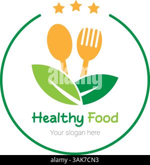 Healthy Food logo template Stock Vector