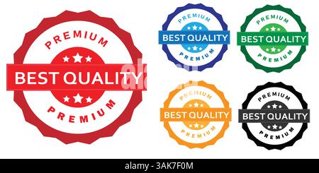 Circular Stamps and Premium Quality Seals Stock Vector