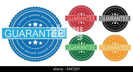 Retro Circular Badges and Guarantee Seals Stock Vector
