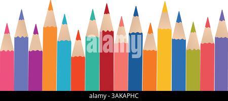 Colored pencils symbolizing inclusion diversity equality or unity.Transparent background Stock Vector