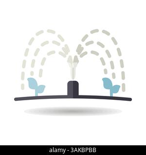 Automatic irrigation sprinkler isolated icon. Agriculture sign. Graph symbol for your web site design, logo, app, UI. Vector illustration, EPS10. Stock Vector