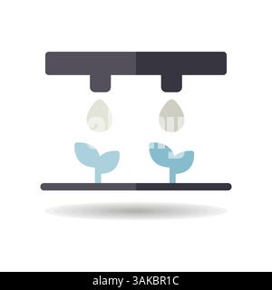 Drip irrigation system vector isolated icon. Agriculture sign. Graph symbol for your web site design, logo, app, UI. Vector illustration, EPS10. Stock Vector