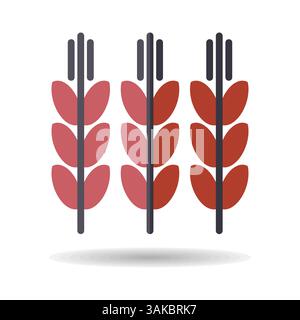 Spikelets and grains of wheat isolated icon. Agriculture sign. Graph symbol for your web site design, logo, app, UI. Vector illustration, EPS10. Stock Vector