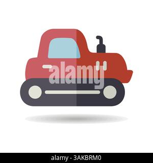 Tractor crawler isolated icon. Agriculture sign. Graph symbol for your web site design, logo, app, UI. Vector illustration, EPS10. Stock Vector