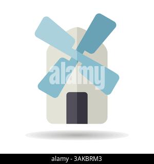 Windmill isolated icon. Agriculture sign. Graph symbol for your web site design, logo, app, UI. Vector illustration, EPS10. Stock Vector