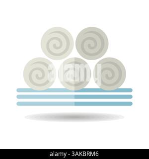 Round hay bales isolated icon. Agriculture sign. Graph symbol for your web site design, logo, app, UI. Vector illustration, EPS10. Stock Vector