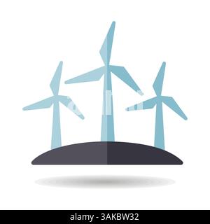 Windmill isolated icon. Agriculture sign. Graph symbol for your web site design, logo, app, UI. Vector illustration, EPS10. Stock Vector