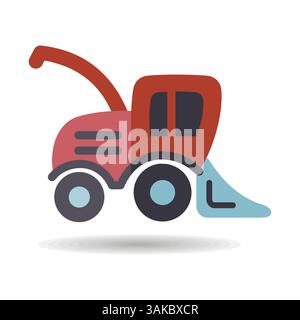 Combine harvester isolated icon. Agriculture sign. Graph symbol for your web site design, logo, app, UI. Vector illustration, EPS10. Stock Vector