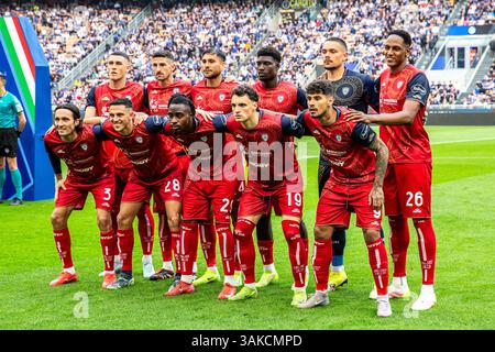 line up cagliari during serie A match FC Internazionale vs Cagliari