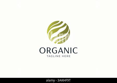 Elegant Organic Fresh Leaf Circle Frame Logo for Natural Products and Eco-Conscious Brands Stock Vector