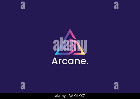 Logo Triangle Technology Artificial Intelligence Digital Connection Futuristic Network Stock Vector