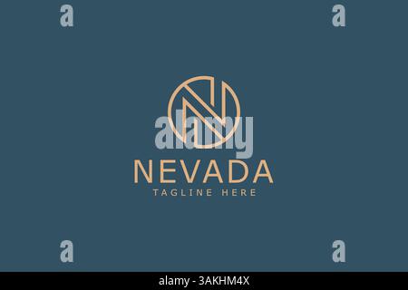 Letter N Logo Luxury at Circle Shape Business Sign Symbol Brand Identity Stock Vector