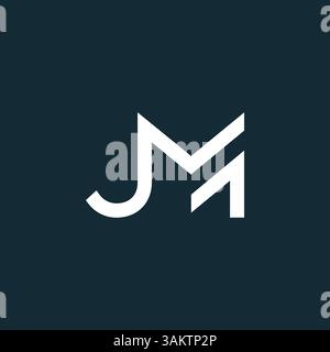 Modern abstract letter JM, MJ logo design.  JM letter logo design with creative modern typography Stock Vector