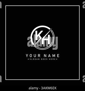KH Vector Logo Template - Simple Icon for Initial Letter K and H Monogram Stock Vector
