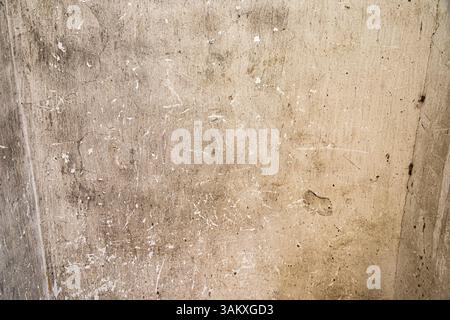 Rough Plastered Wall Texture, Beige Construction Background Stock Photo