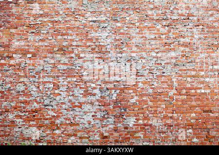 Red brick dirty background. Wide angle view Stock Photo