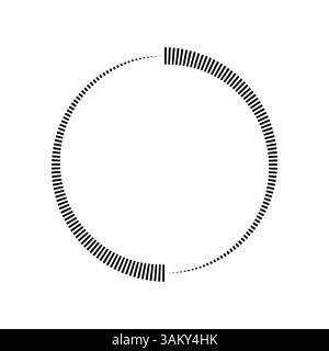 Circular Progress Bar Segmented Black and White Loading Indicator Stock Vector