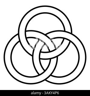 Interlocking Circles Trinity Knot, Symbol Unity Connection Stock Vector
